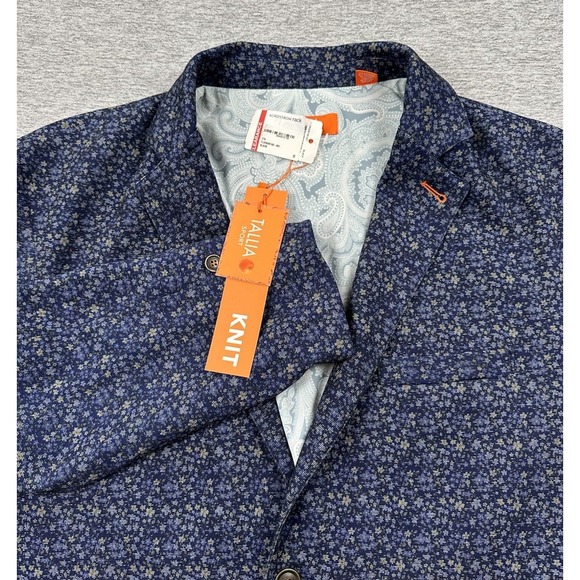 Tallia Sport Coat Blazer Mens XXL Blue Floral Preppy City Jacket NEW - Picture 1 of 11